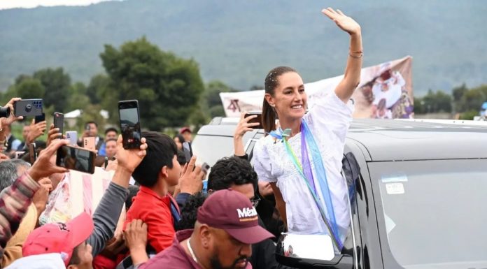 Sheinbaum retratada