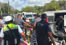 Carambola de seis vehículos deja al menos 17 lesionados en la avenida Nichupté de Cancún
