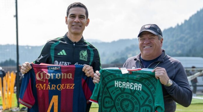 Rafael Márquez visita entrenamiento del Atlante y se reúne con Miguel Herrera